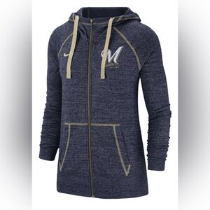Nike Milwaukee Brewers Lightweight Full Zip Hoodie Size Large